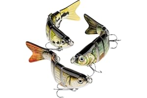 CharmYee Bass Fishing Lure for Freshwater and Saltwater Lifelike Fishing Lures Multi Jointed Swimbait for Bass Trout Crappie Walleye Pike Fishing Gifts for Men