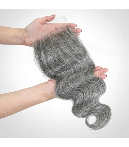 Amazon.com : Lace Closure Grey - Salt and Pepper Straight Human
