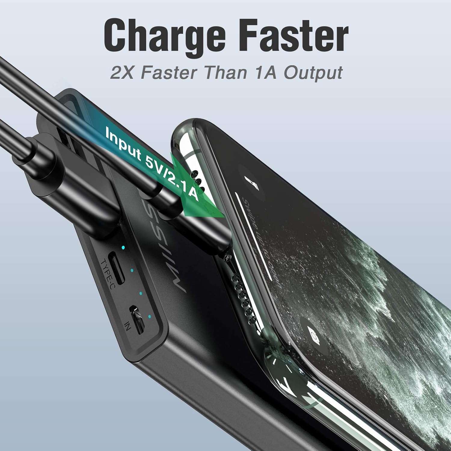 10000mAh Cell Phone External Battery Pack, Portable Phone Charger Power Bank 5V 3.1A Fast Charging Mobile Phone Charger Compatible with iPhone 6/6s/7/8/X/XS/XR/11 and Heated Vest