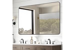 DESBING 30" x 48"Bathroom Mirror, Matte Black Wall Mirror with Metal Frame, Decorative Rectangular Vanity Mirror for Bedroom Bathroom Living Room Entryway (Horizontal/Vertical)