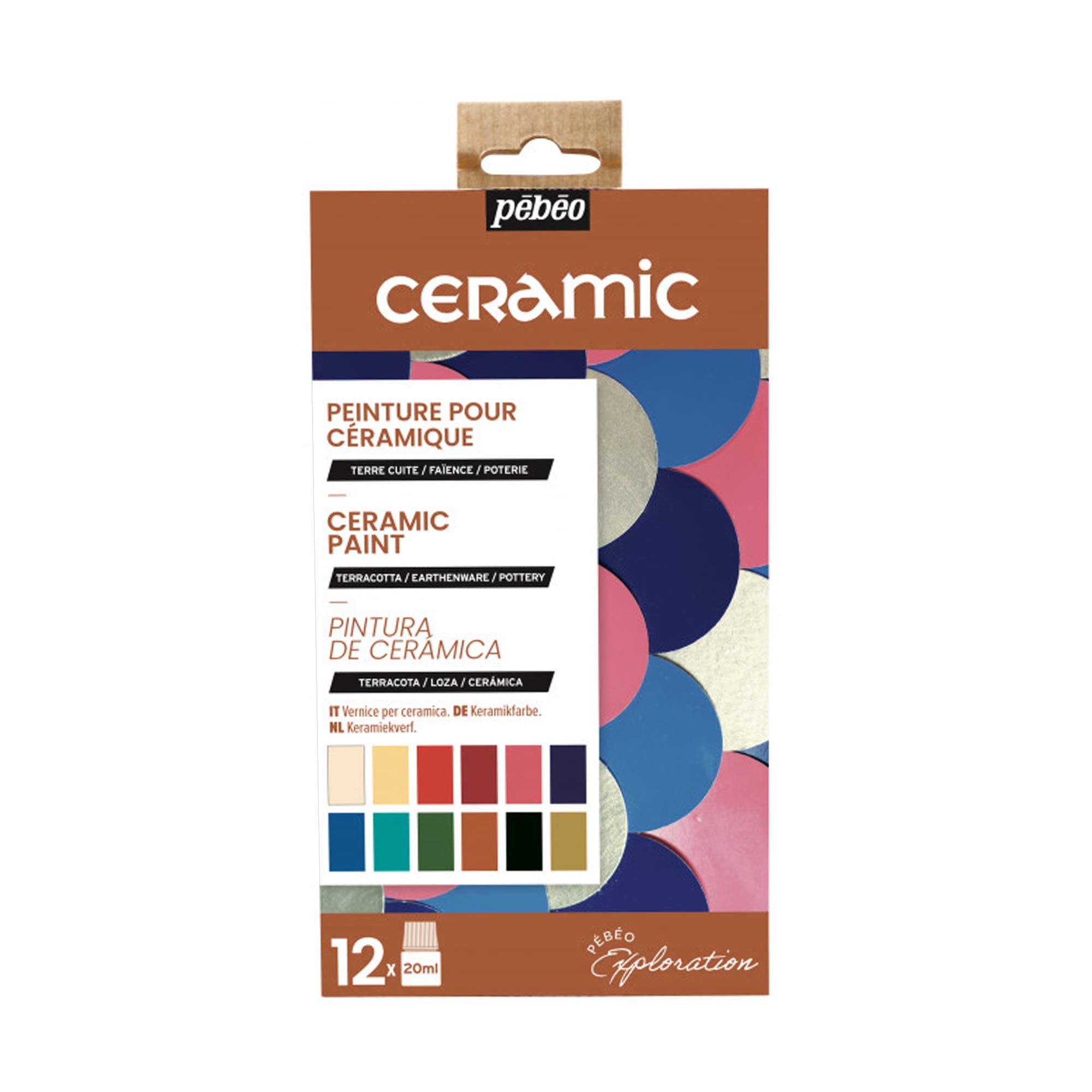 Pebeo 757451 Ceramic Explorer Set, Assorted, 12X20ML