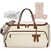 RAINSMORE Garment Bags for Travel Women Convertible Garment Duffle Bag for Hanging Clothes, Large Carry On Garment Bag with Shoe Bag & Wet Pocket, Foldable Dress Suit Business Travel Weekender Bags