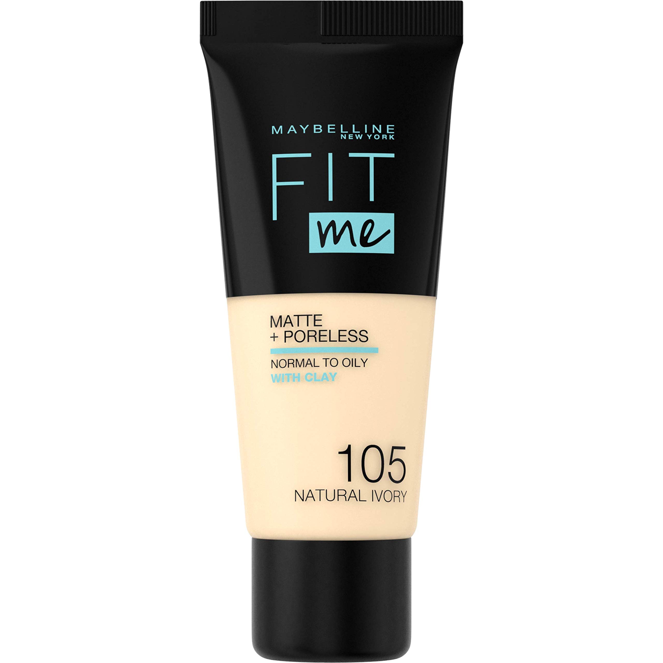 Maybelline Natural Ivory Fit Me Matte and Poreless Foundation Number 105, 30 ml