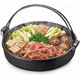 TIKUSAN Japanese Cast Iron Hot Pot Sukiyaki Nabe Pan Made in Japan (10.2" (26cm))