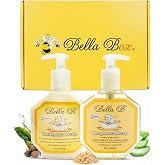 BELLA B GIFT SET Natural &amp; Organic Cradle Cap Shampoo &amp; Conditioner Treatment for Babies 8oz, Natural Ingredient Baby Shampoo with Complete Care Set for Baby Cradle Cap | Conditioner for Toddler