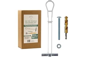 MORTICE AND TENON Heavy Duty Zip Tie Toggle Anchor Mounting Kit - Drywall Anchors and Screws - Includes Washers, Bolts, and Custom Drill Bit - Used to Hang Heavy Items Including tv Mount - 1/4"-20x 2 1/2" Bolt 10 Pack