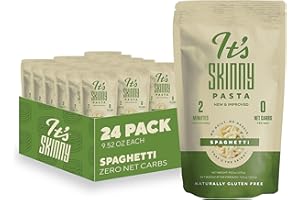 IT'S SKINNY It’s Skinny Spaghetti Pasta – Low Carb Pasta, Gluten Free, Keto & Vegan-Friendly, Shirataki Konjac, Sugar-Free, High in Fiber, Only 4.5 Calories Per Serving, Ready in 2 Minutes (24 Packs)