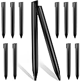 12Inch Metal Landscape Edging Stakes, 13Pcs Galvanized Steel Garden Stakes Top Curved Corrugated Landscaping Anchoring Spikes for Yard, Black