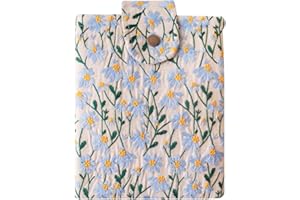 BIRDIEQPLUSTWO Embroidered Sleeve for Kindle Oasis, iPad mini A17, Kobo Libra Colour, Boox Go 7 - Padded Case for Small Tablets & E-Readers, Handcrafted - Multiple Colors