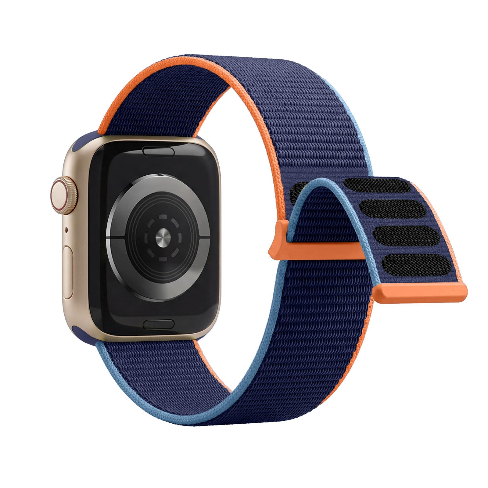 Lobnhot Nylon Strap Compatible with Apple Watch Straps 42mm 45mm 44mm, Soft Sports Band Adjustable Compatible for iWatch Series 7 6 SE 5 4 3 2 1(Deep Navy,42/44/45mm)