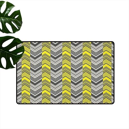 Amazon Com Yellow And White Kitchen Rugs Herringbone Pattern
