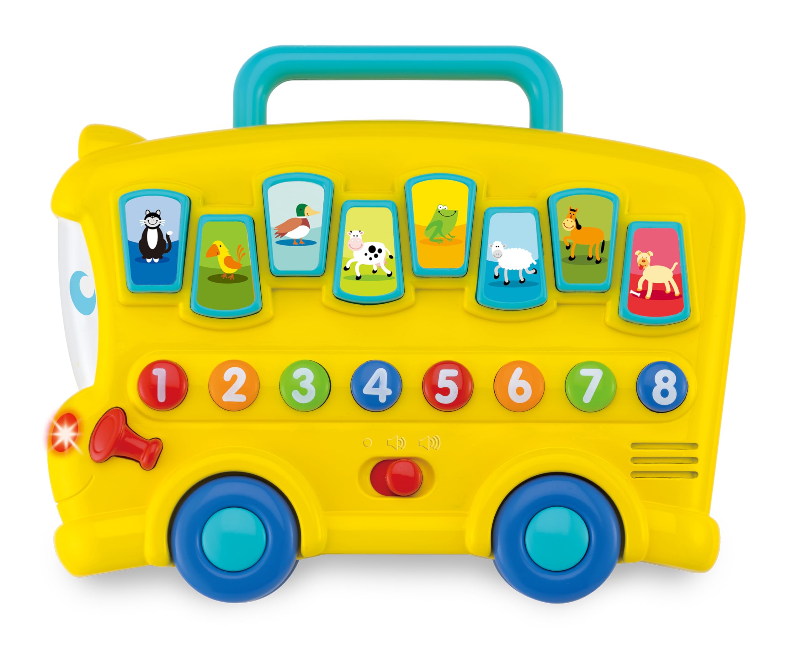 winfun Animal Sounds Bus | Musical Pull Along Bus With Interactive Animal Sound Effect Buttons | Suitable For Boys And Girls Ages 6 Months And Up Multicolor 000676