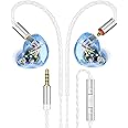 Vibes 202M Wired Earbuds - HiFi in Ear Monitor Headphones - Noise-Isolating Ear Buds w/ Mic - Clear Sound, Deep Bass & Comfort-Fit Gaming Earphones - MMCX to 3.5mm & Silver Plated Cord, Carrying Case