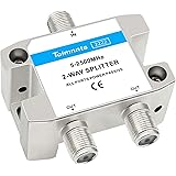 Tolmnnts 2 Way Coaxial Cable Splitter 2.5GHZ 5-2500MHz, RG6 Compatible, Nickel Plated, Cable Splitter Work with CATV, Satelli