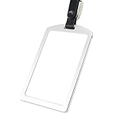 Aluminum Badge Holder with Detachable Neck Lanyard/Strap for ID Card, Working Card, Name Tag (Silver)