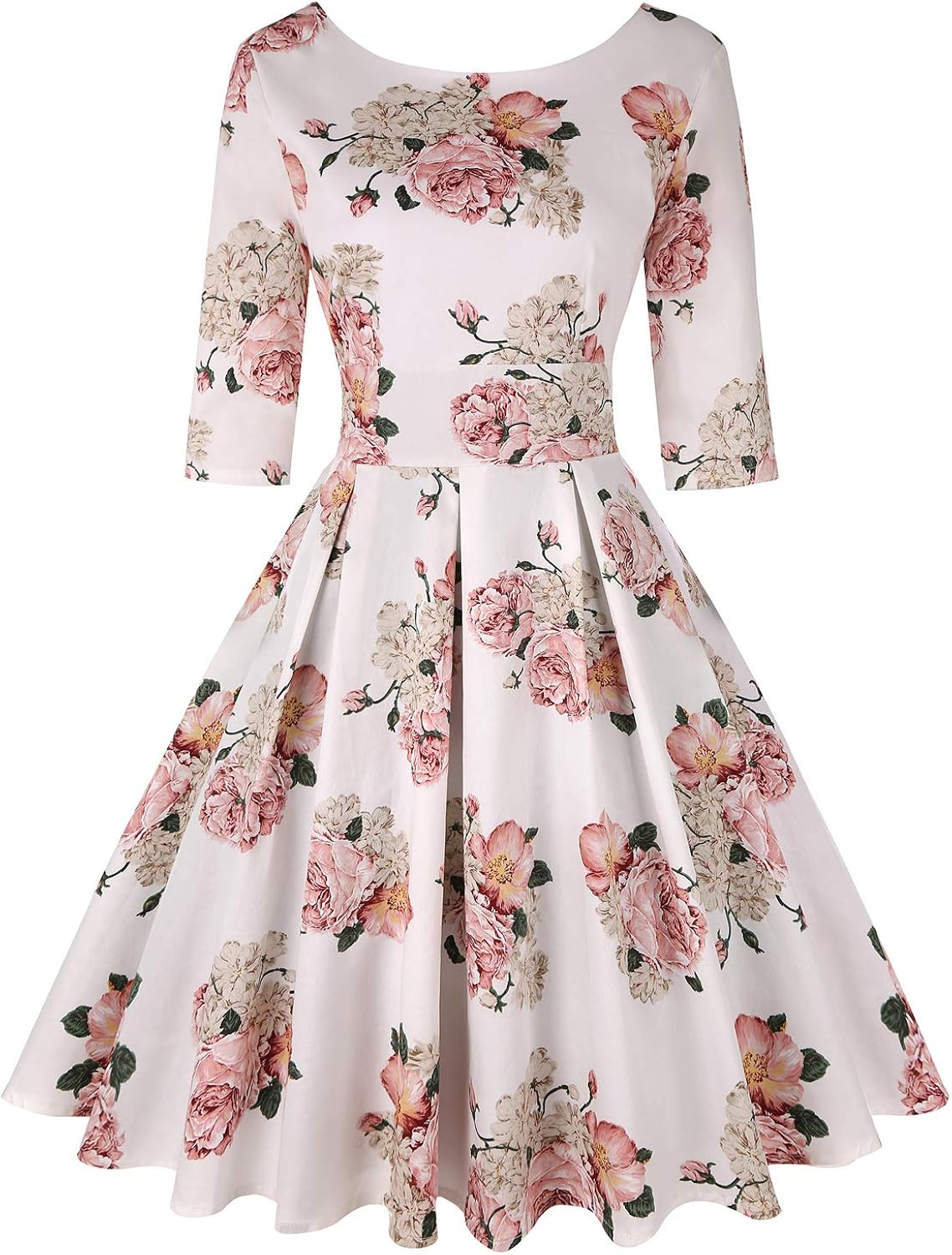 MINTLIMIT Women's 1950s Retro Vintage Cocktail Party 3/4 Sleeve Swing