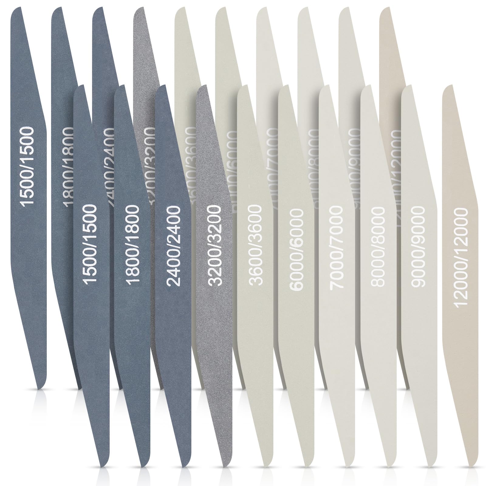 Honoson 20 Pcs Sanding Sticks for Plastic Models 3D Print Polishing Sticks Assorted Metal and Wood Sanding Tools Accessory for Model Craft Amateur Beginner(High Grits Rating,Double Angle Shape)