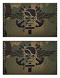 2 PCS AliPlus Wing Skull Patches IR Infrared