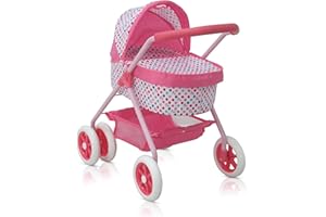 Kookamunga Kids Unicorn Reversible Doll Pram with Diaper Bag. for Kids Aged 3+ Fits Dolls up to 18". Doll not Included.