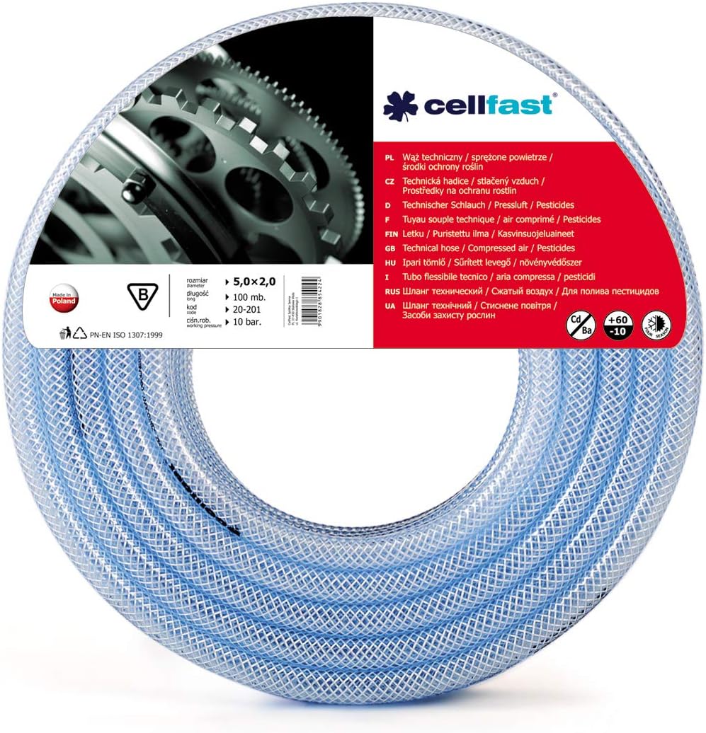 Cellfast Technical Hose 8 x 2 mm 50 m Blue,20-273, 8,0 × 2,0 mm, 50m