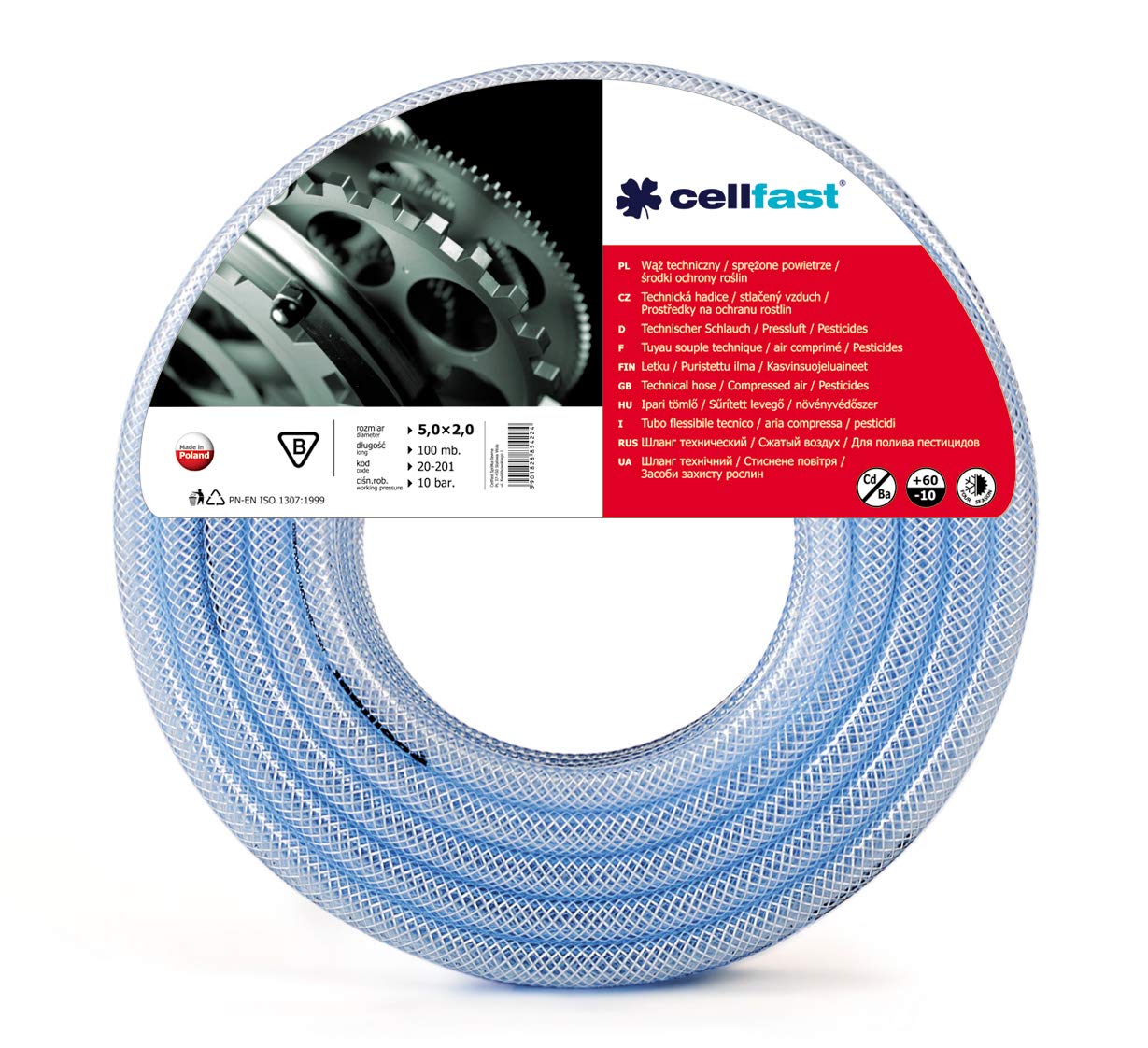 Cellfast Technical Hose 8 x 2 mm 50 m Blue,20-273
