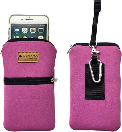 Amazon Co Jp Tainada スマホポーチ 男女兼用 収納機能豊富 耐衝撃 撥水加工 多機能 ネオプレン ２カ所のファスナー付属 カラビナ付き 首掛け用ストラップ付き Iphone 11 11 Pro Max Xr Samsung Note 10 S10など対応 台湾デザイン 台湾製 柔らかく高弾力 撥水