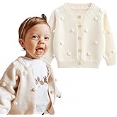 Simplee kids Baby Sweater Cardigan Jacquard Cable-Knit Spring Coat Long Sleeve Cardigan for Baby Girl
