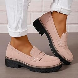 Womens Loafers Shoes Platform Chunky Penny Loafer