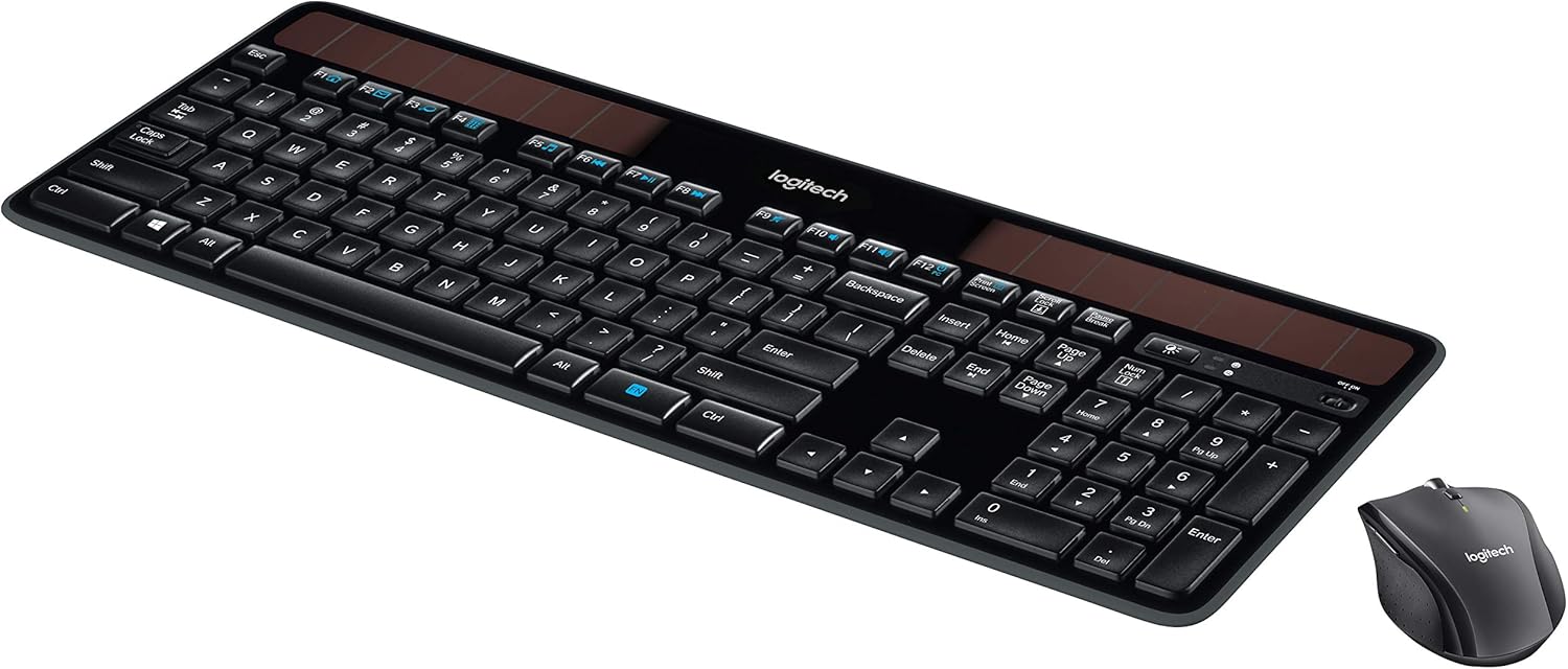Logitech MK750 Wireless Solar Keyboard and Wireless Marathon Mouse Combo for PC: Computers & Accessories