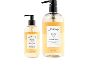 TUBBY TODD Bubble Bath for Kids, Toddlers & Babies - Hypoallergenic, Non-Irritating Sensitive Skin Bubble Bath - 2 Pack, 25 fl oz & 8 fl oz - Sweet Quince & Honeysuckle