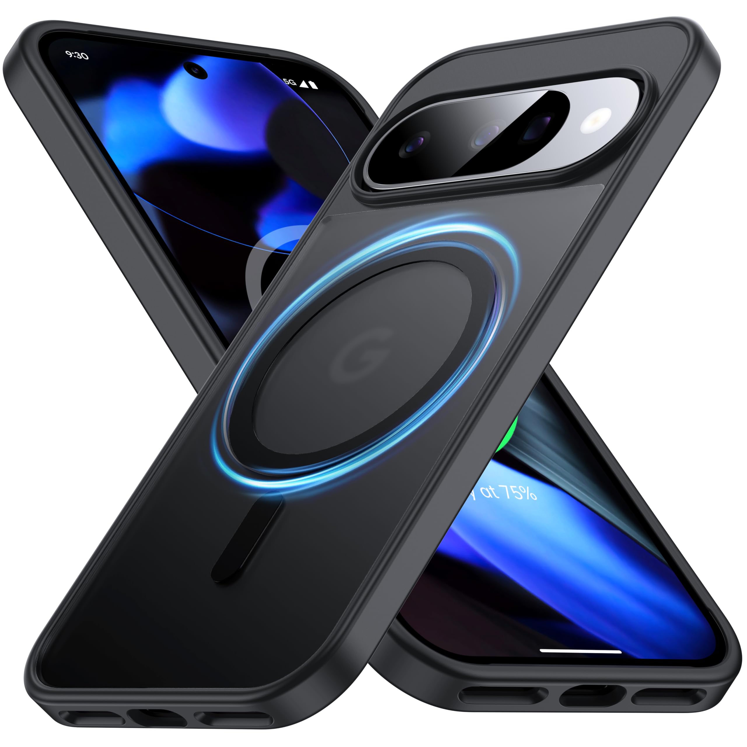 FNDMIL [NO.1 Magnetic]for Google Pixel 10 Case/Pixel 10 Pro Case with MagSafe[Military Grade Drop Tested][Translucent Matte][Anti-Fingerprint]Soft Silicone Bumper for Pixel 10/10 Pro Phone Case,Black