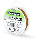 Beadalon 7-Strand Stainless Steel Beading Wire, .012 in / 0.30 mm - Satin Gold