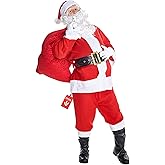 Morph Santa Costume, Deluxe Santa Claus Costume for Men, Christmas Suit for Men, Christmas Costumes Adults