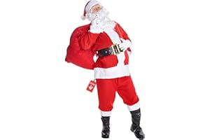 Morph Santa Costume, Deluxe Santa Claus Costume for Men, Christmas Suit for Men, Christmas Costumes Adults