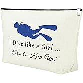 Scuba Diving Cosmetic Bag Scuba Diver Gifts for Women Diving Lover Gift Travel Bag Scuba Diver Themed Gifts Zipper Pouch Snorkel Diver Gifts Navy Diver Gifts Scuba Lover Gift Birthday Makeup Bag