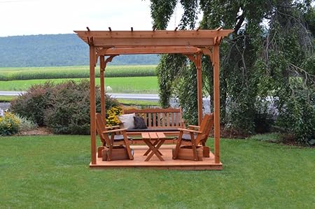 Amazon Com A L Furniture Co 8 X 8 Amish Made Cedar Pergola