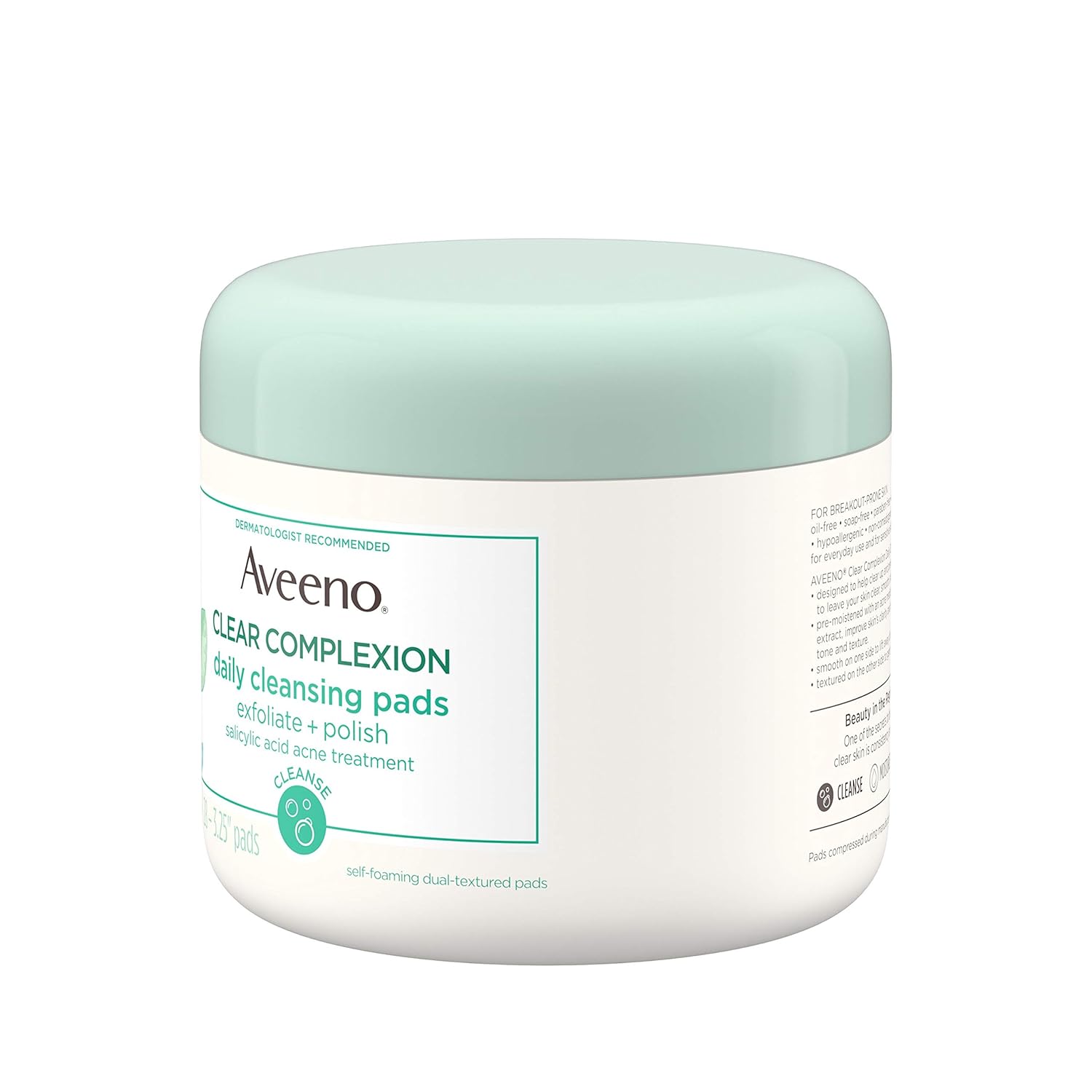 Aveeno Clear Complexion Daily Facial Cleansing Pads with Salicylic Acid Acne Treatment, 28 ct : Facial Cleansing Pads : Beauty