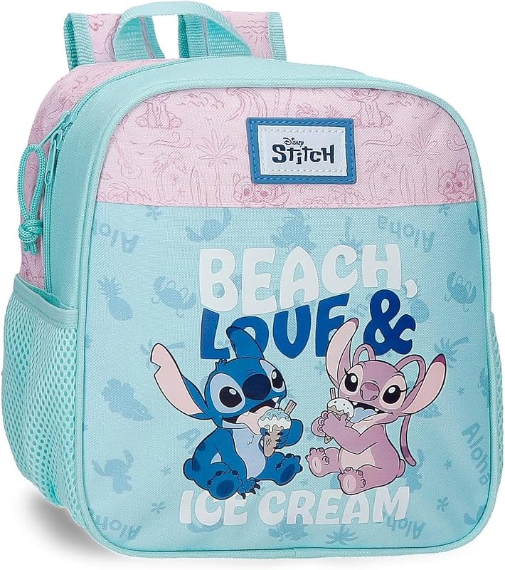 Joumma - Zaino asilo Disney Beach&Love, 23 x 25 x 10 cm, poliestere, 5,75 l, turchese e verde