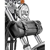 KEMIMOTO Motorcycle Tool Fork Bag PU Leather Universal Saddlebag for Front Fork Handlebar Sissybar Storage Pouch Motorcycle R