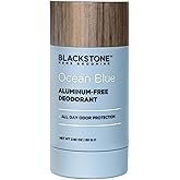 Blackstone Men's Grooming Aluminum-Free Deodorant - All Day Odor Protection | Long Lasting Protection - Ocean Blue (2.82 oz)