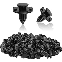Lot De 10 Rivets Plastique Noirs Pour Pare-chocs/ Garniture Auto - Diamètre Tige 8mm, Tête 20mm