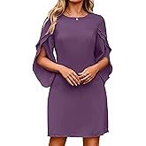 Simplee Womens Cocktail Dress 2025 Formal Flutter Sleeve Elegant Chiffon Trendy Wedding Guest Dresses