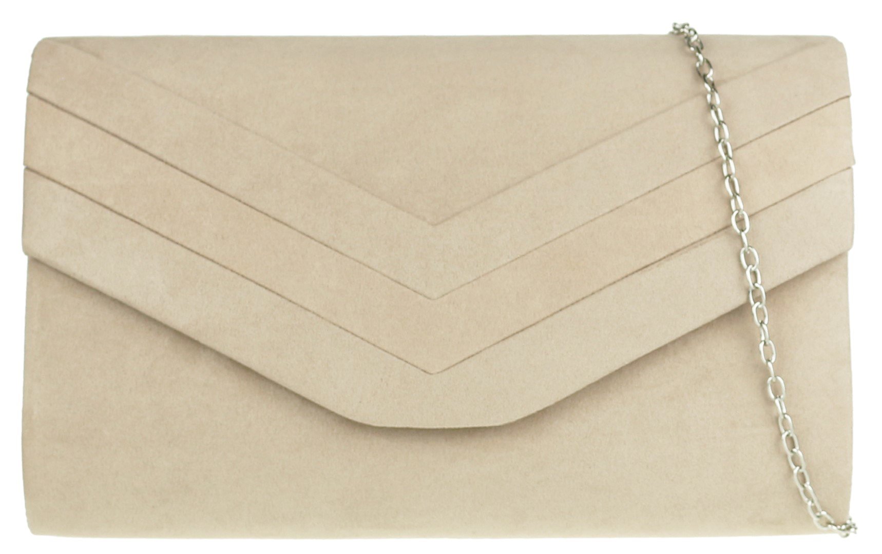 Girly Handbags Womens Plain Clutch Bag - Nude