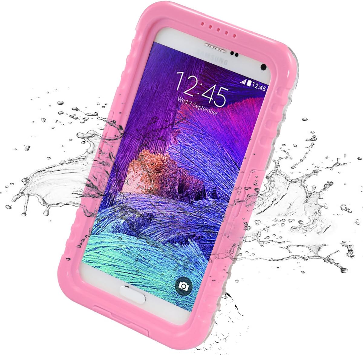 iThrough(TM), Galaxy Note 4 Waterproof Case, Waterproof, Dust Proof, Snow Proof, Shock Proof Case, Waterproof Protection up to 20ft, Heavy Duty Protective Carrying Cover Case for Galaxy Note 4 (Pink)