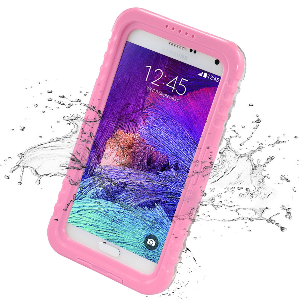 iThrough(TM), Galaxy Note 4 Waterproof Case, Waterproof, Dust Proof, Snow Proof, Shock Proof Case, Waterproof Protection up to 20ft, Heavy Duty Protective Carrying Cover Case for Galaxy Note 4 (Pink)