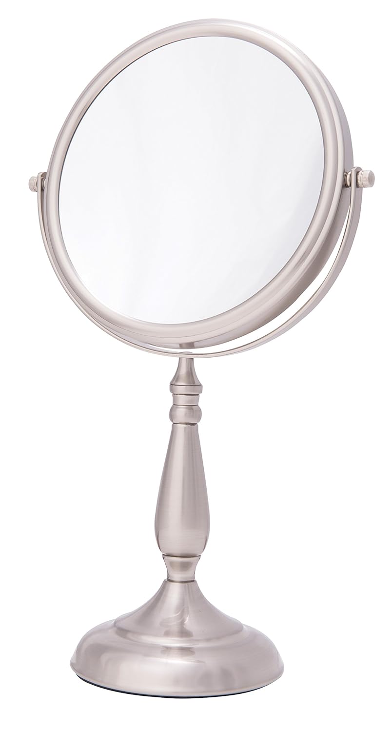 Danielle Enterprises 10x Magnification Vanity Mirror, Satin Nickel