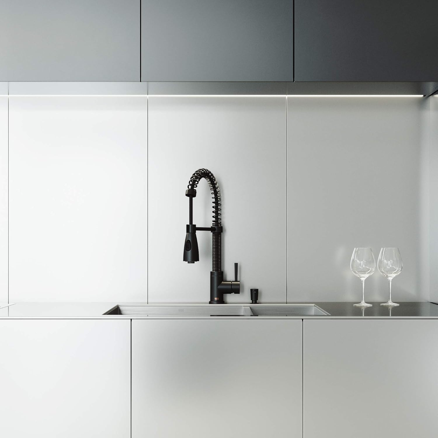 VIGO All-In-One 29" Endicott Stainless Steel Double Bowl Undermount Kitchen Sink Set With Brant Faucet In Matte Black, Two Grids, Two Strainers And Soap Dispenser