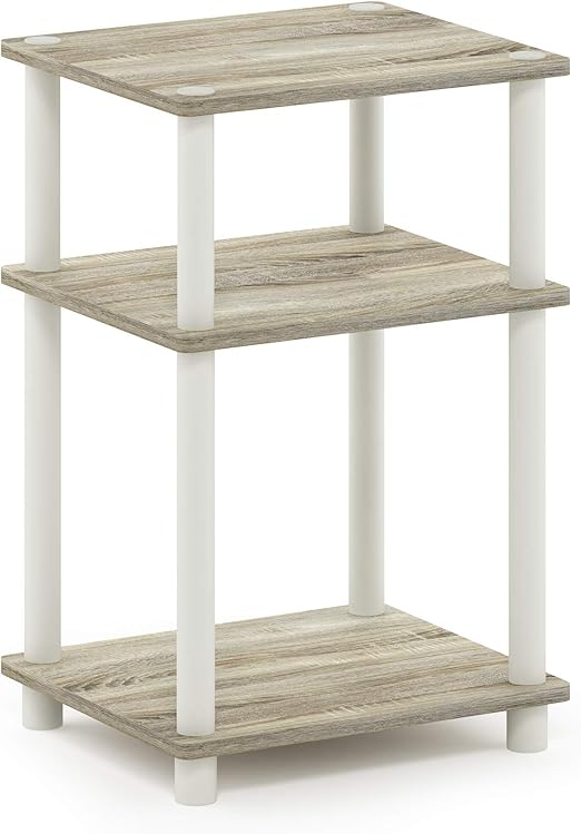 Amazon Com Furinno Just 3 Tier End Table 1 Pack Sonoma Oak White Furniture Decor