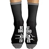 FUQWZ Best Dog Dad Ever Socks - Black Crew Socks for Men, Funny Dog Gifts for Dad on Fathers Day, Christmas or Birthday