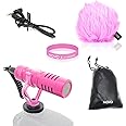 Movo VXR10 Universal Video Microphone with Shock Mount, Deadcat Windscreen, Case for iPhone, Android Smartphones, Canon EOS, Nikon DSLR Cameras and Camcorders (Pink Breast Cancer Awareness Edition)